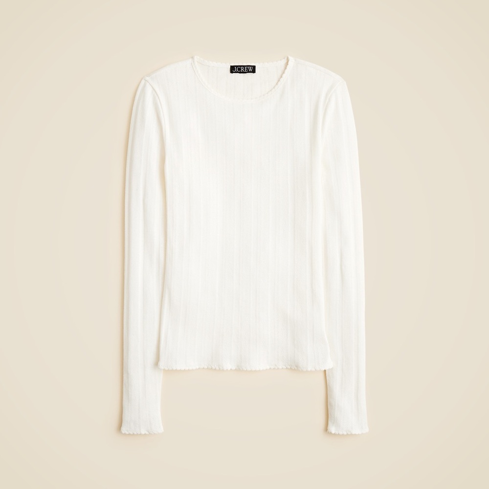NWT J Crew Layered pointelle sweater-tee in merino wool Size - S - small holes
